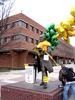 Mason Statue Decorated for Basketball Final Four - March 23 2006